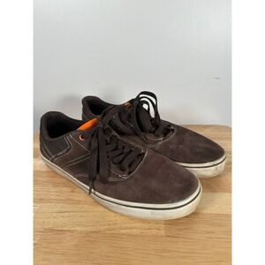Catapult Nix Brown Suede Orange Accent Low Top Skate‎ Sneakers Mens Size 10